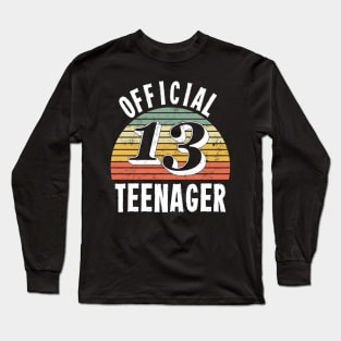 Official Teenager T-Shirt - 13th Birthday Tee for Boys Girls Long Sleeve T-Shirt